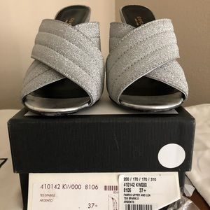 Gucci Glitter Chunky Heel Mules